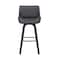Armen Living Tyler 26" Counter Height Swivel Gray Faux Leather and Black Wood Bar Stool LCTYBAGRBL26 - alternate 7